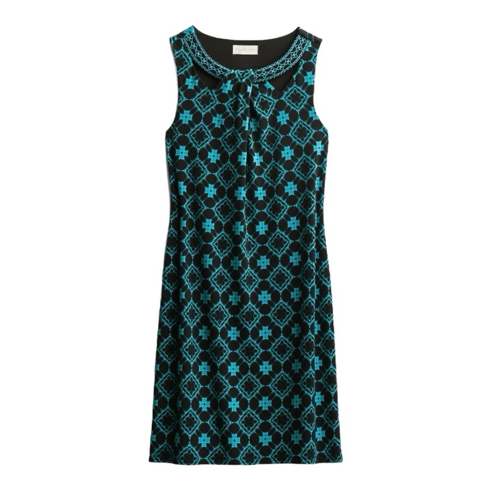 Black Dress with Pop of Color Sleeveless  Dress Size M Shift Sheath - Picture 3 of 12